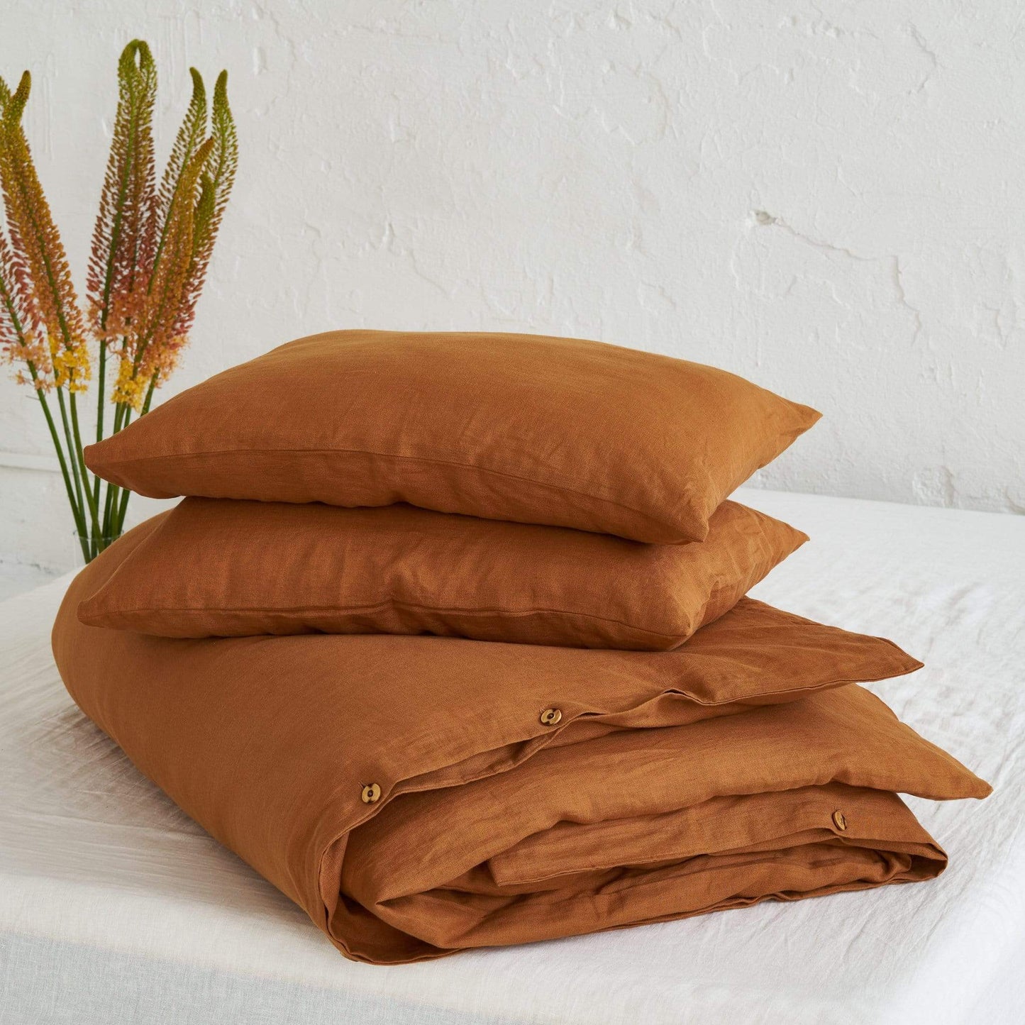 Linen Duvet Cover Set in Cinnamon